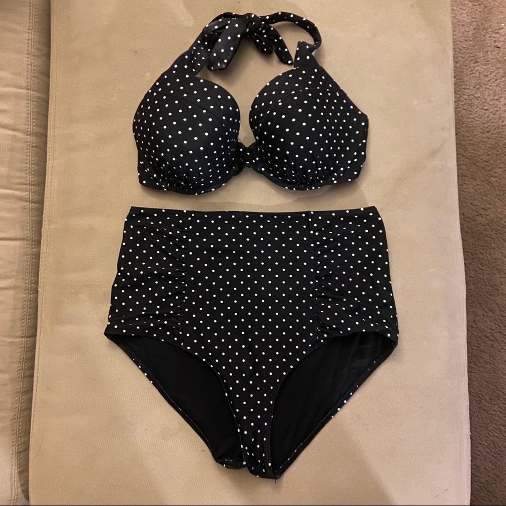 Aerie High Wast Polka Dog Bikini